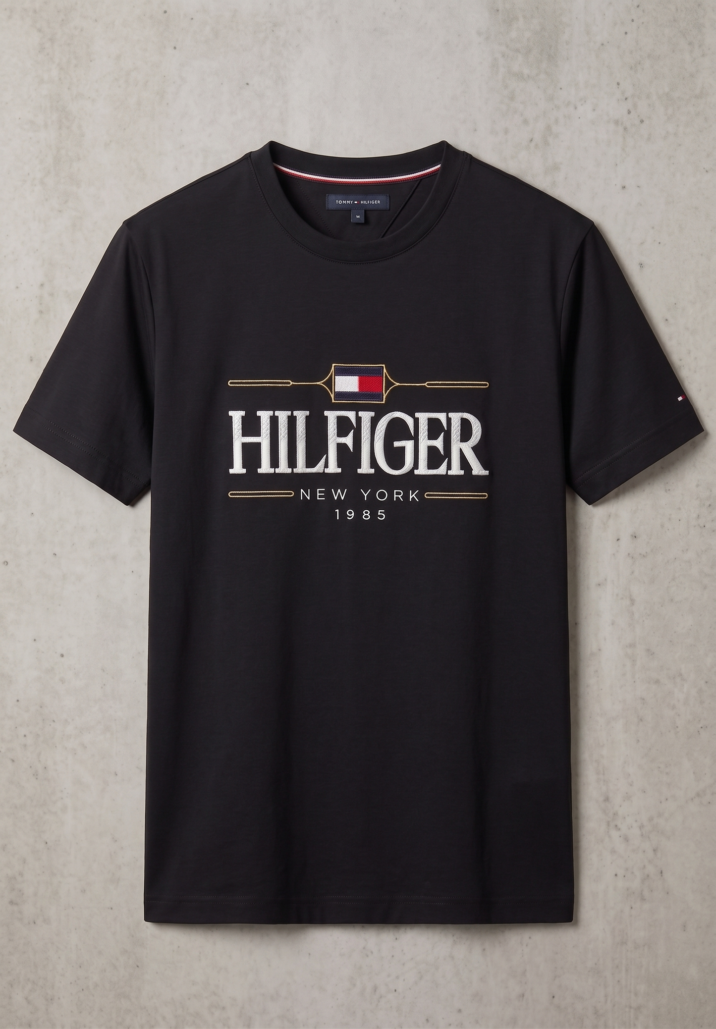 TH Round Neck Cotton Jersey Shirt — Black