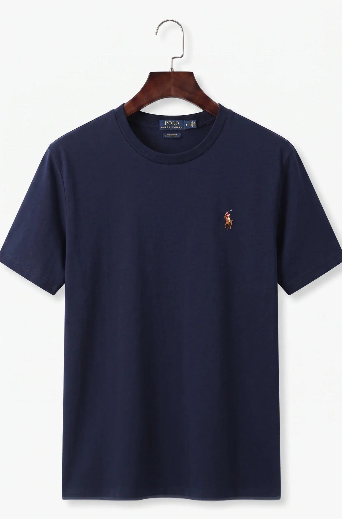 Crew Neck T-Shirt with Subtle Embroidery