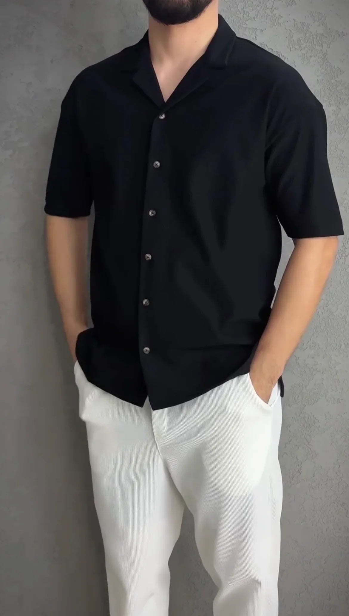 Pack of 2- Premium Textured Shirts (Black & White)