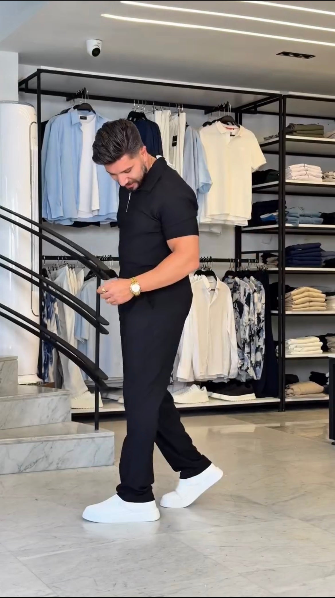 Short Sleeve Zip Top and Pants Set