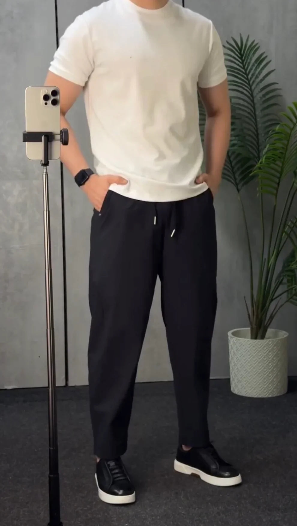 Modern Flat-Front Relaxed Trousers