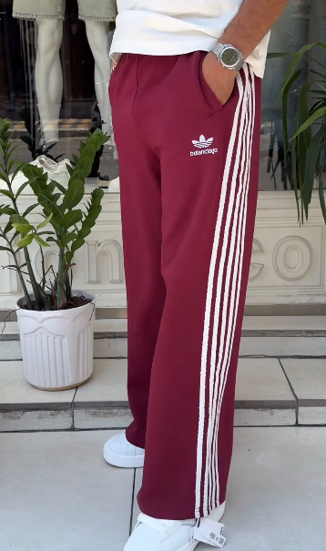 Men's Wide Leg Striped Trousers