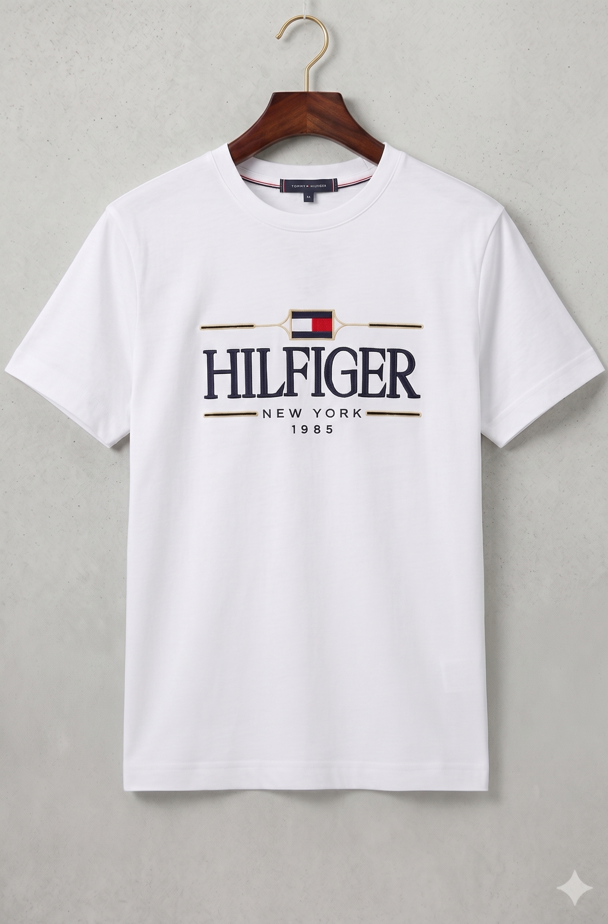 TH Classic Round Neck Cotton Jersey Shirt Optical White