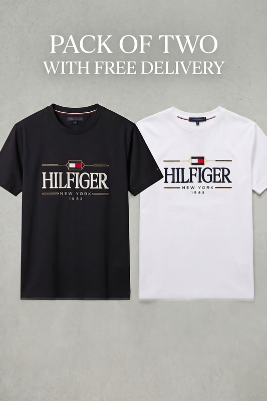 Pack of Two Round Neck cotton T shirt Deal