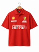 Racing Team Polo Shirt – Motorsport Sponsor Print, Red