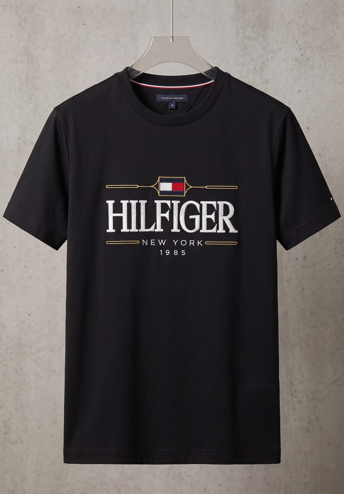 TH Round Neck Cotton Jersey Shirt — Black