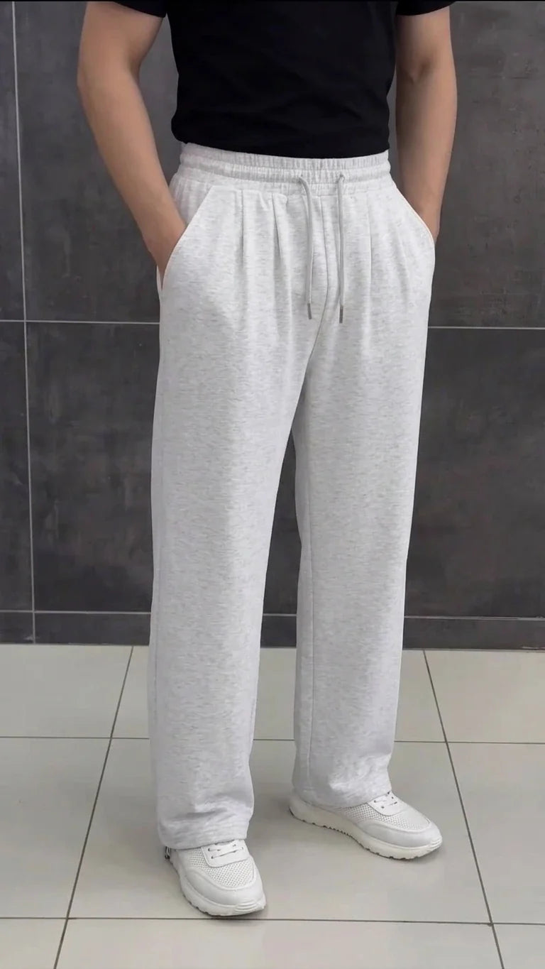 Light Heather Gray Pleated Sweatpants