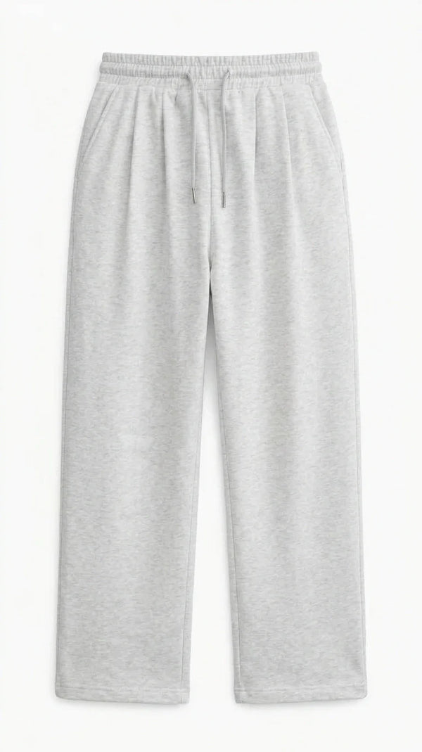 Light Heather Gray Pleated Sweatpants