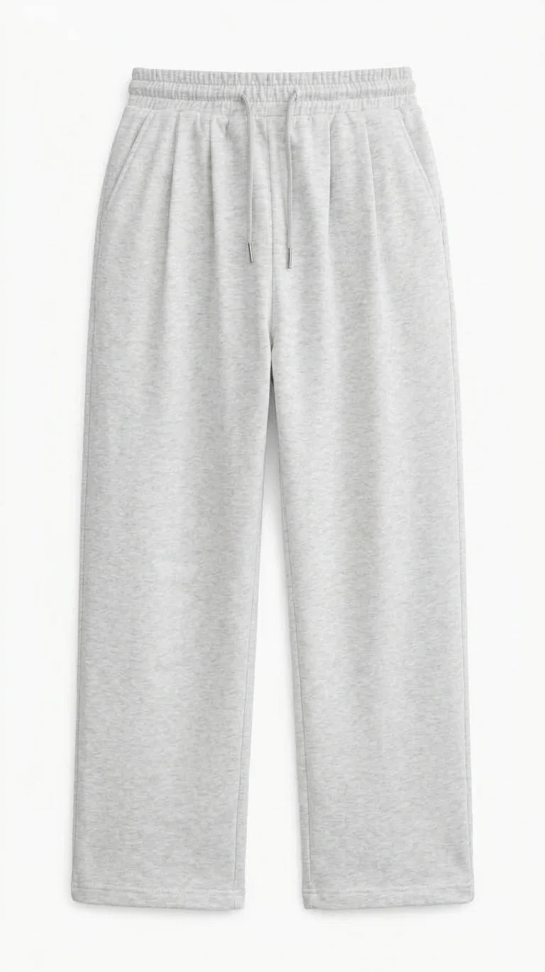 Light Heather Gray Pleated Sweatpants
