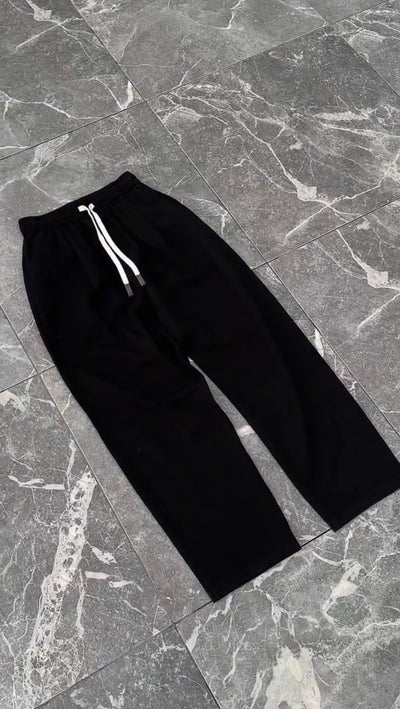 Relaxed Fit Black Streetwear Pants