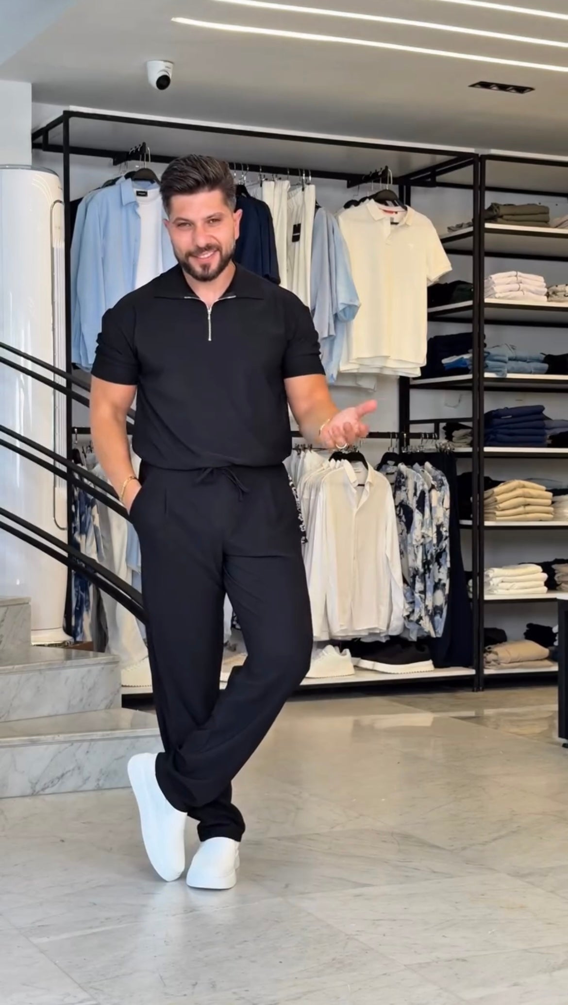 Short Sleeve Zip Top and Pants Set