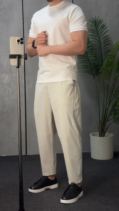 Modern Flat-Front Relaxed Trousers