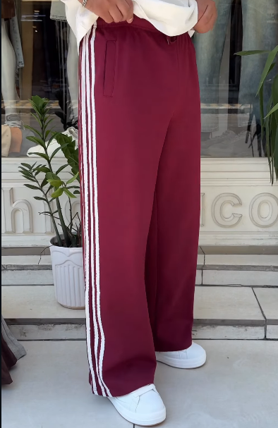Men's Wide Leg Striped Trousers
