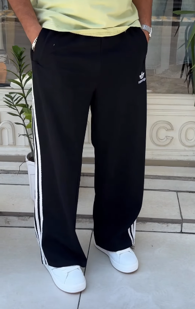 Men's Wide Leg Striped Trousers