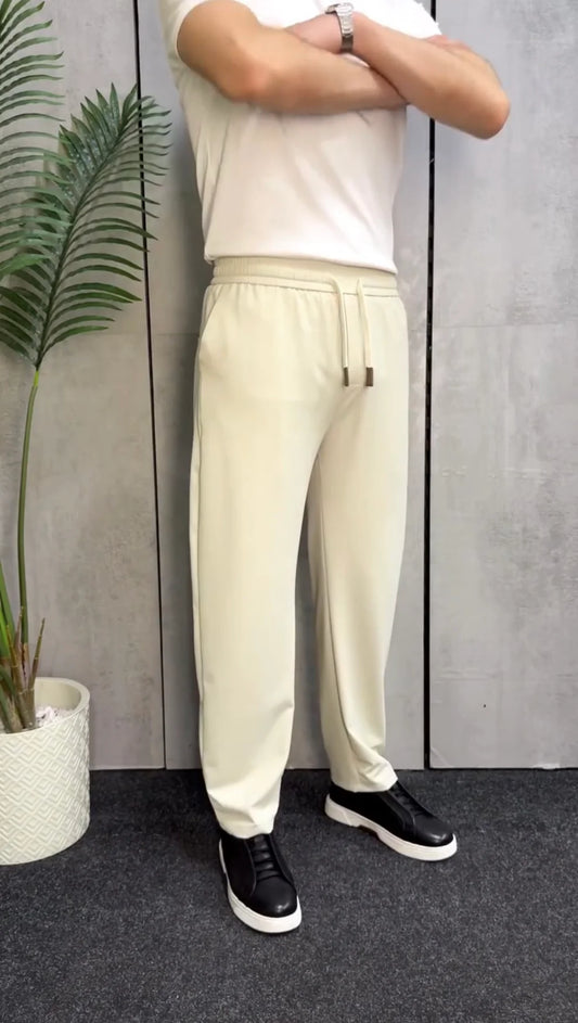 Casual Drawstring Straight Leg Trousers